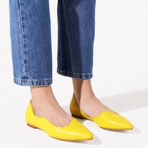 Charlotte Stone Reese Flats Amalfi bright yellow sz 9 worn once